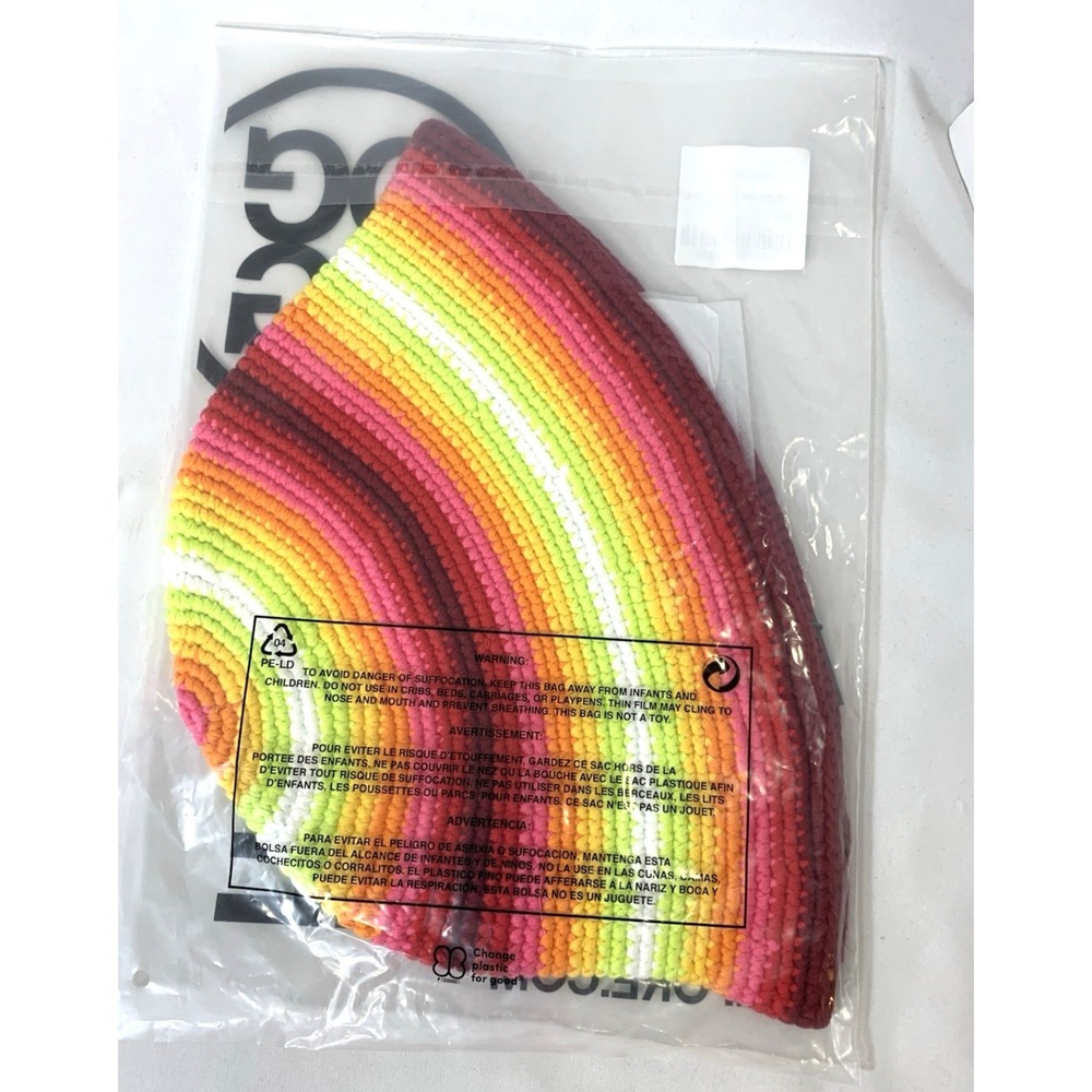 NEW G/FORE Bucket Hat Crochet Rainbow Stripe 100% Cotton One Size w/Tags SEALED